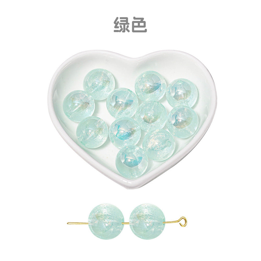 Wholesale 50pcs/1pack Gilded Years Gradient Color Through Hole Straight Hole Round Beads DIY Handmade Beads